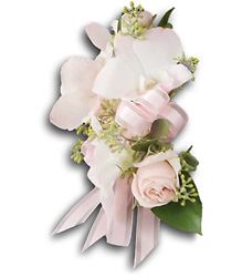 Beautiful Blush Corsage from Parkway Florist in Pittsburgh PA